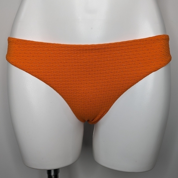 Beach Bunny Swimwear orange gold full coverage bikini bottom XS - Picture 1 of 9